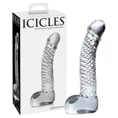   / Icicles No. 61 - herés, péniszes üveg dildó (átlátszó)