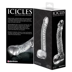   / Icicles No. 61 - herés, péniszes üveg dildó (átlátszó)