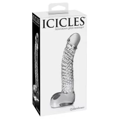   / Icicles No. 61 - herés, péniszes üveg dildó (átlátszó)