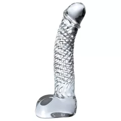   / Icicles No. 61 - herés, péniszes üveg dildó (átlátszó)