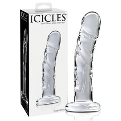 Icicles No. 62 - péniszes üveg dildó (átlátszó)