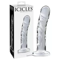 Icicles No. 62 - péniszes üveg dildó (átlátszó)