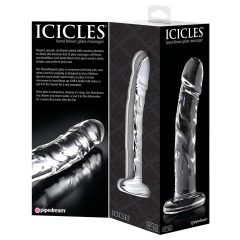 Icicles No. 62 - péniszes üveg dildó (átlátszó)