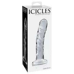 Icicles No. 62 - péniszes üveg dildó (átlátszó)