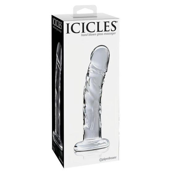 Icicles No. 62 - péniszes üveg dildó (átlátszó)