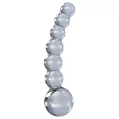   / Icicles No. 66 - íves, gömbös, üveg dildó (átlátszó)