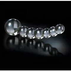   / Icicles No. 66 - íves, gömbös, üveg dildó (átlátszó)