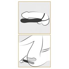   Fetish Double Trouble - here- és péniszgyűrű dildóval (fekete)