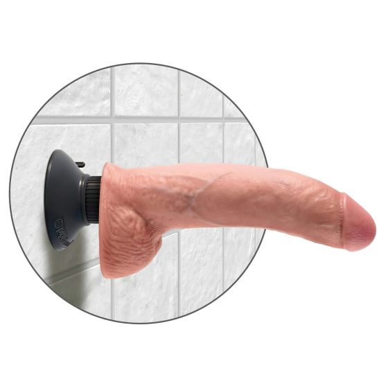 King Cock 9 - hajlítható, tapadókorongos vibrátor (26cm) - natúr
