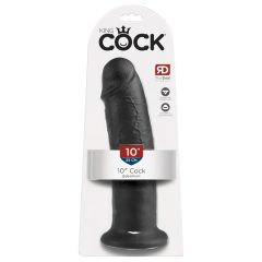King Cock 10 - tapadókorongos dildó (25cm) - fekete