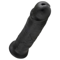 King Cock 10 - tapadókorongos dildó (25cm) - fekete