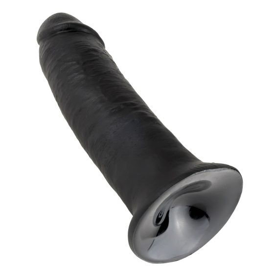 King Cock 10 - tapadókorongos dildó (25cm) - fekete