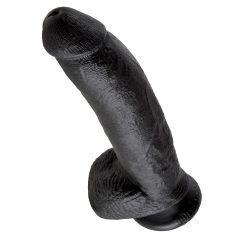   King Cock 9 - nagy tapadókorongos, herés dildó (23cm) - fekete