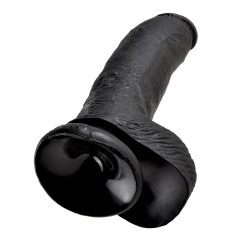   King Cock 9 - nagy tapadókorongos, herés dildó (23cm) - fekete