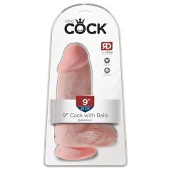   King Cock 9 Chubby - tapadókorongos, herés dildó (23cm) - natúr