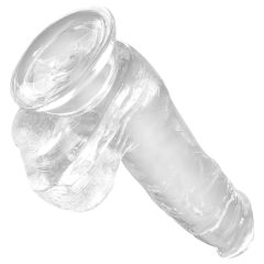   King Cock Clear 6 - tapadókorongos, herés kis dildó (15cm)