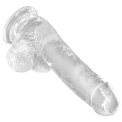   King Cock Clear 6 - tapadókorongos, herés kis dildó (15cm)