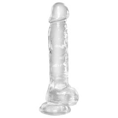 King Cock Clear 8 - tapadókorongos, herés dildó (20cm)