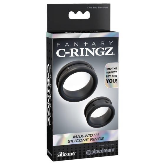 Fantasy C-Ringz - pénisz- és heregyűrű (fekete)