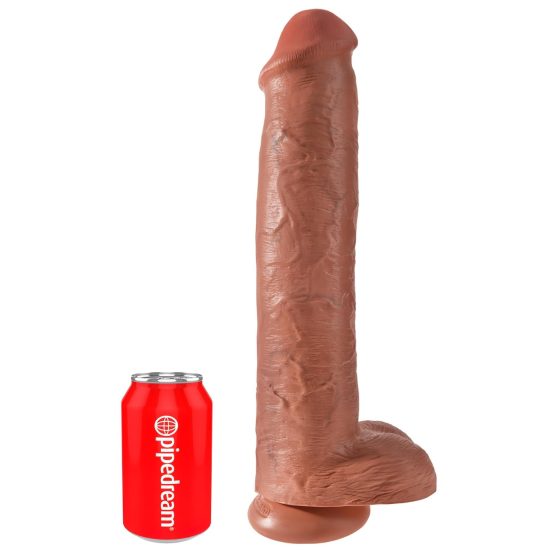 / King Cock 15 - óriás dildó (38cm) - sötét natúr