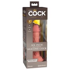   King Cock Elite 6 - tapadókorongos, élethű dildó (15cm) - natúr