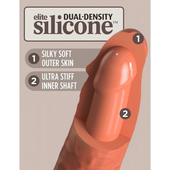 King Cock Elite 6 - tapadókorongos, élethű dildó (15cm) - sötét