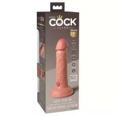  King Cock Elite 6 - tapadókorongos vibrátor (15cm) - natúr