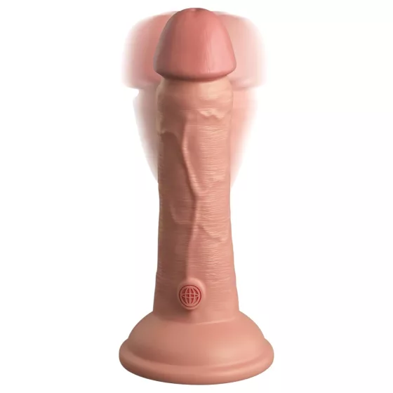 King Cock Elite 6 - tapadókorongos vibrátor (15cm) - natúr