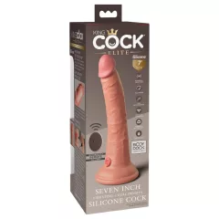   King Cock Elite 7 - tapadókorongos, rádiós vibrátor 18cm - natúr