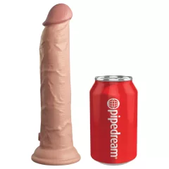 King Cock Elite 9 - tapadókorongos vibrátor 23cm - natúr
