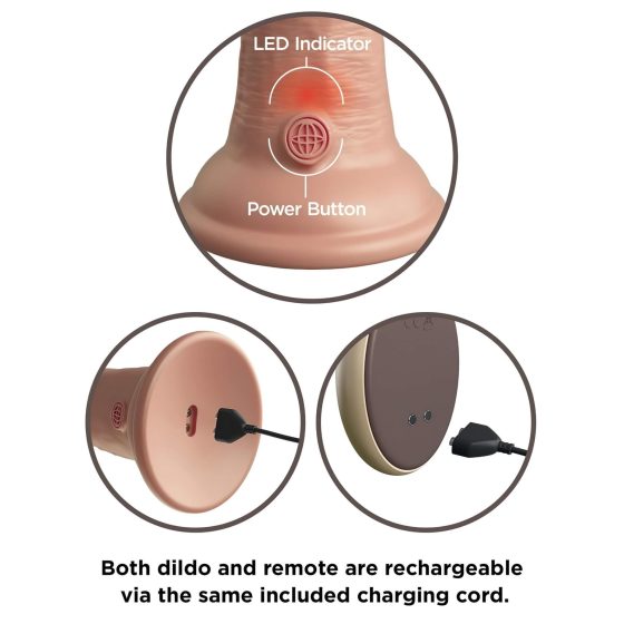 King Cock Elite 9 - tapadókorongos vibrátor 23cm - natúr
