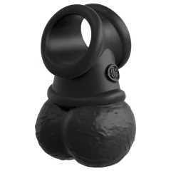 / King Cock Crown Jewels - rezgő péniszgyűrű (fekete)