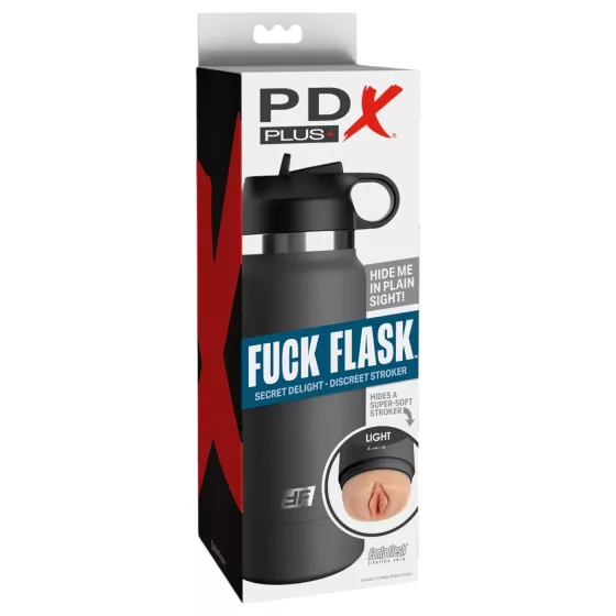 Fuck Flask Secret Delight - művagina kulacsban (fekete-natúr)