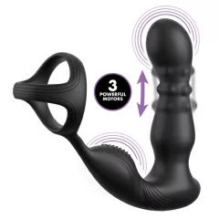   Anal Fantasy Ass-Gasm - forgó fejes anál vibrátor péniszgyűrűvel (fekete)