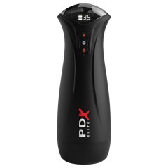 PDX Elite - szívó, rezgő maszturbátor (fekete)