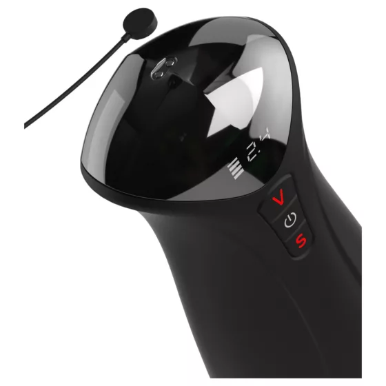 PDX Elite Fuck-O-Mat Pro XL - stimulált szívó rezgő maszturbátor (fekete)