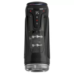   PDX Elite Moto-Bator Pro - gyöngyös, melegítős lökő maszturbátor (fekete)