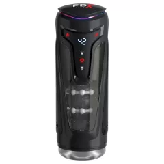  PDX Elite Moto-Bator Pro - gyöngyös, melegítős lökő maszturbátor (fekete)
