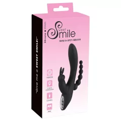 SMILE Triple - akkus, vízálló 3 ágú vibrátor (fekete)