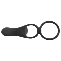   Black Velvets - akkus, 2in1 vibrátor és péniszgyűrű (fekete)