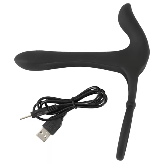 Black Velvets - akkus, 2in1 vibrátor és péniszgyűrű (fekete)