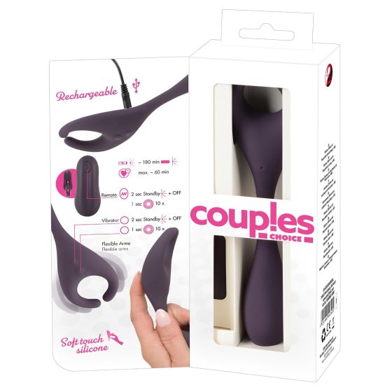 Couples Choice - akkus, rádiós 2 motoros vibrátor (lila)