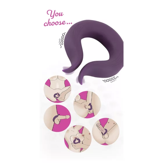 Couples Choice - akkus, 2 motoros péniszgyűrű (lila)