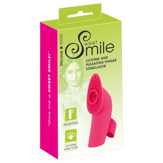 / SMILE Licking - léghullámos-nyelves ujjvibrátor (pink)