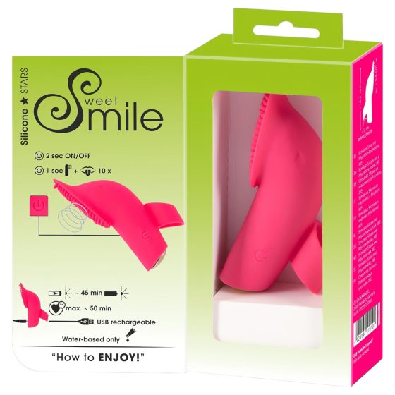 / SMILE Licking - léghullámos-nyelves ujjvibrátor (pink)