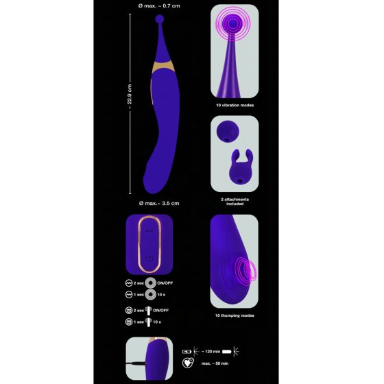 / Javida - 2in1 akkus csiklóizgató és vibrátor szett (lila)