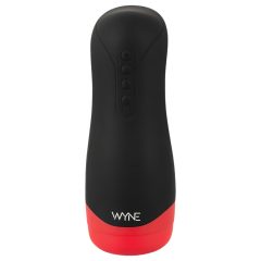   WYNE 01 - akkus, rezgő-szívó, melegítő maszturbátor (fekete)
