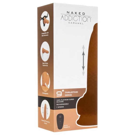 Naked Addiction Thrusting 9 - lökő vibrátor - sötét (23cm)