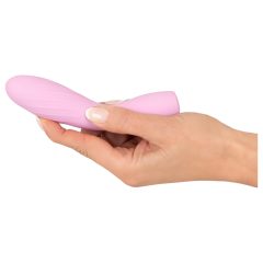   Cuties Mini 3 - akkus, vízálló, bordázott vibrátor (pink)