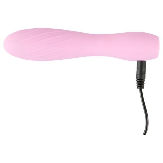 Cuties Mini 3 - akkus, vízálló, bordázott vibrátor (pink)